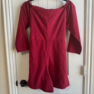 Red 3/4 sleeve jumper